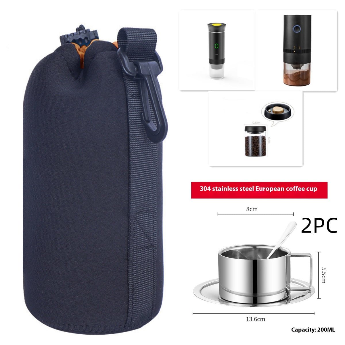 Electric Grinder Coffee Travel Handy 3 In1 Espresso Portable Coffee Espresso Maker Machine Cafe Portable Capsule Coffee Machine Kitchen Gadgets - The J Coffee Collection