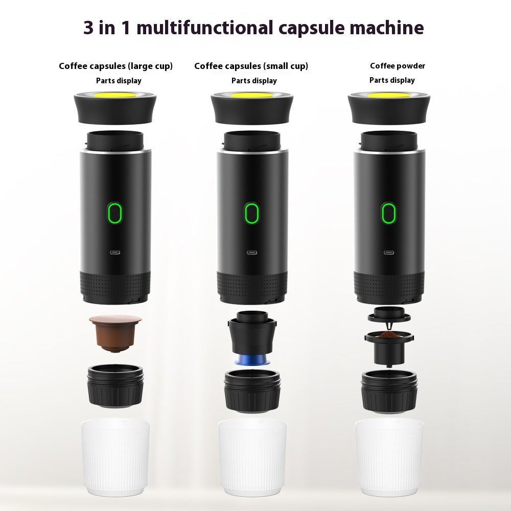 Electric Grinder Coffee Travel Handy 3 In1 Espresso Portable Coffee Espresso Maker Machine Cafe Portable Capsule Coffee Machine Kitchen Gadgets - The J Coffee Collection